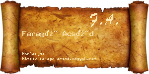 Faragó Acsád névjegykártya